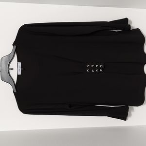 Black Nine West Top W/ Slight Bell  Cuff sz Large